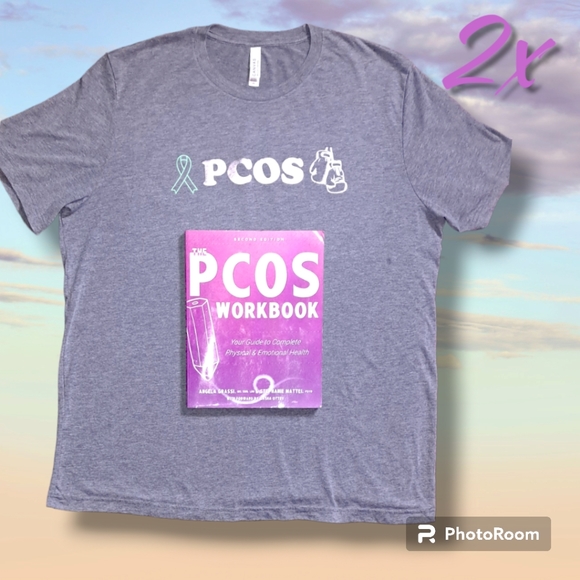 PCOS Awareness Gray Plus Size TShirt CANVAS Top Sz 2X & Workbook Guide 2nd Edtn - Picture 6 of 7